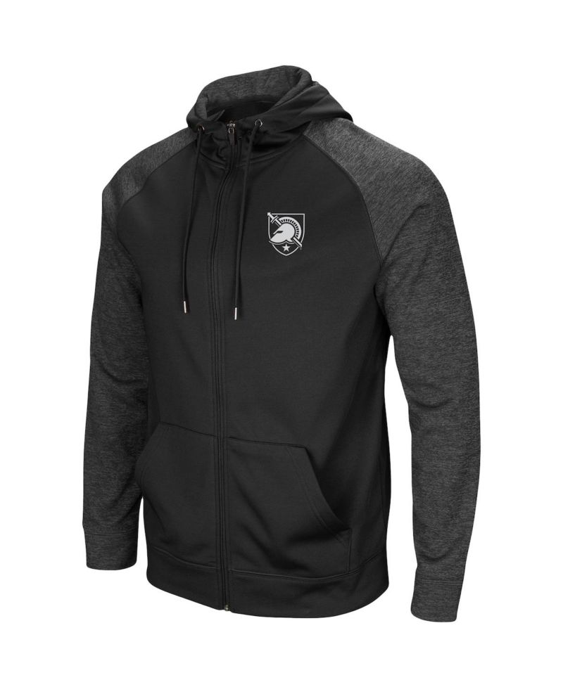Men's Black Army Black Knights Big and Tall Blackout 2.0 Raglan Full-Zip Hoodie