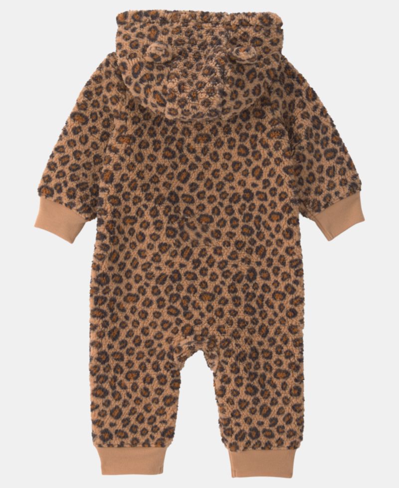 Baby Girls' Leopard Teddy Fleece Jumpsuit