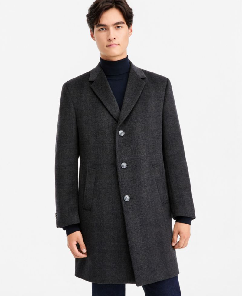 Men's Modern-Fit Wool-Blend Overcoat