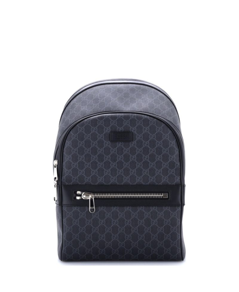 Medium Front Zip Pocket Backpack GG Coated Canvas