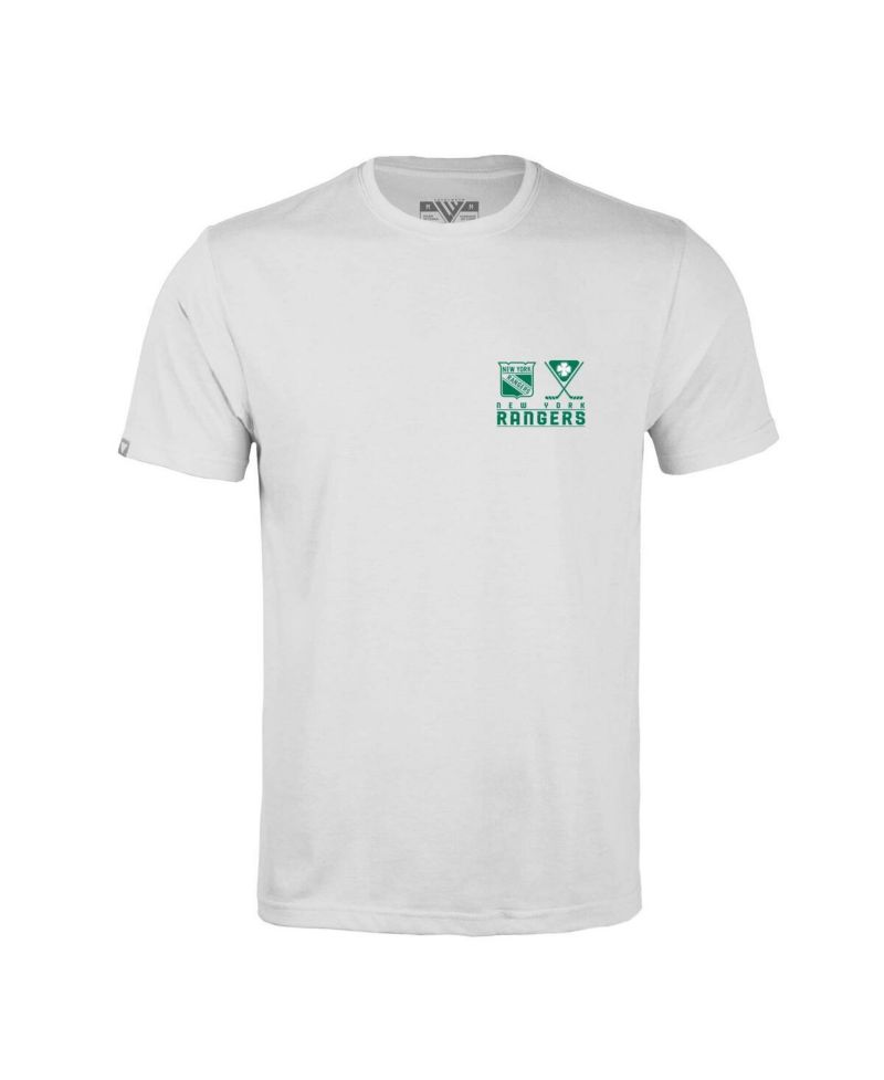 Men's White New York Rangers St. Patrick's Day Richmond T-Shirt