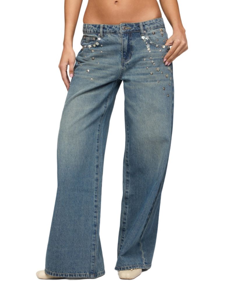 Women's Mahlia Button Low Rise Baggy Jeans