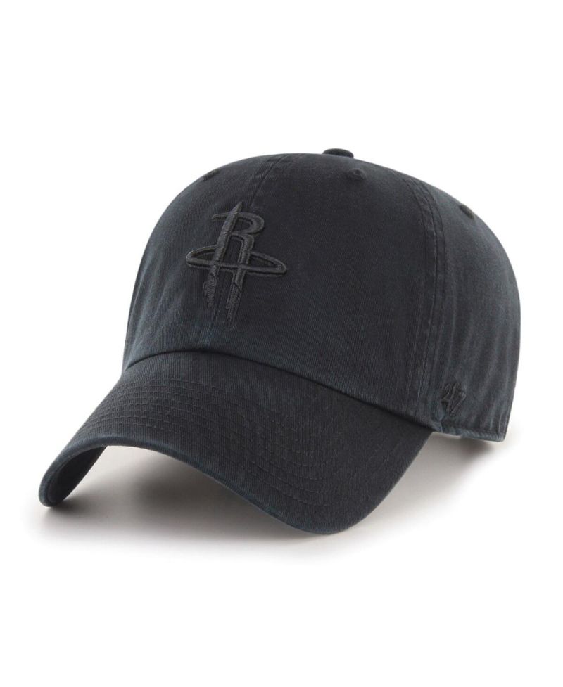 Men's Houston Rockets Black on Black Clean Up Adjustable Hat