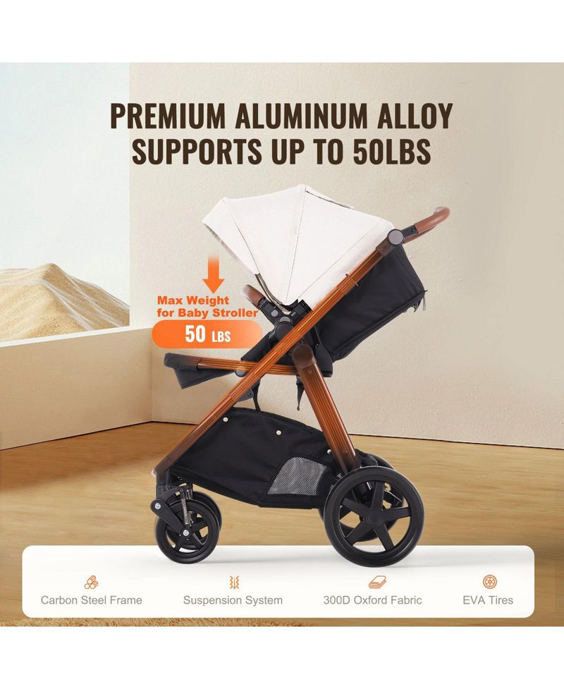 Toddler Stroller Travel System With Bassinet Playard Combo Set
