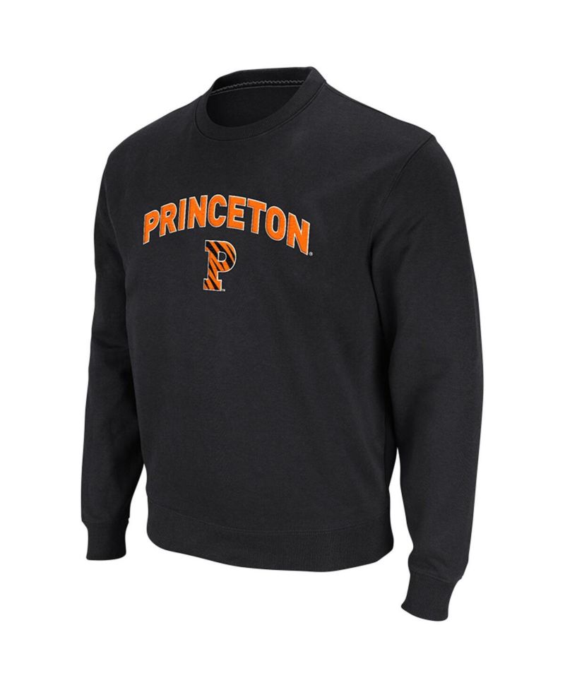 Men's Black Princeton Tigers Arch Logo Tackle Twill Pullover Sweatshirt