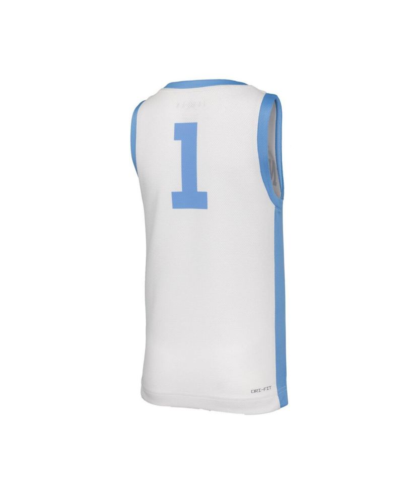 Big Boys and Girls 1 White North Carolina Tar Heels Retro Replica Basketball Jersey