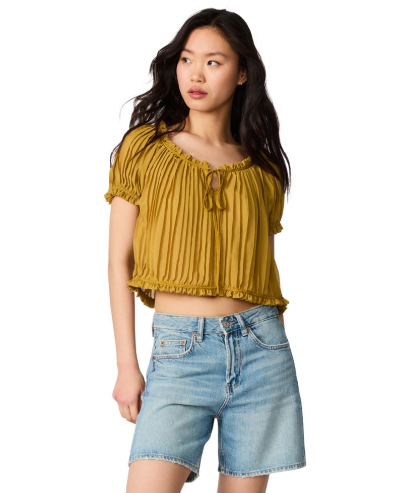 Women's Theodora Puff Short-Sleeve Crop Top