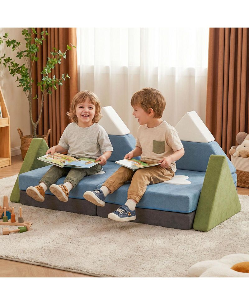 12 Pieces Snow Mountain Theme Toddler Foam Building Fort