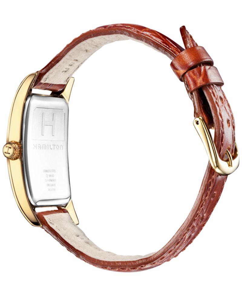 Men's Swiss Boulton Brown Leather Strap Watch 27mm H13431553