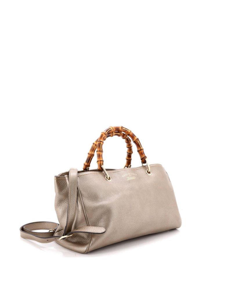 Medium Bamboo Shopper Tote Leather