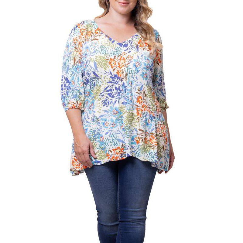 Women's Plus Size Oasis V-Neck Tunic Top