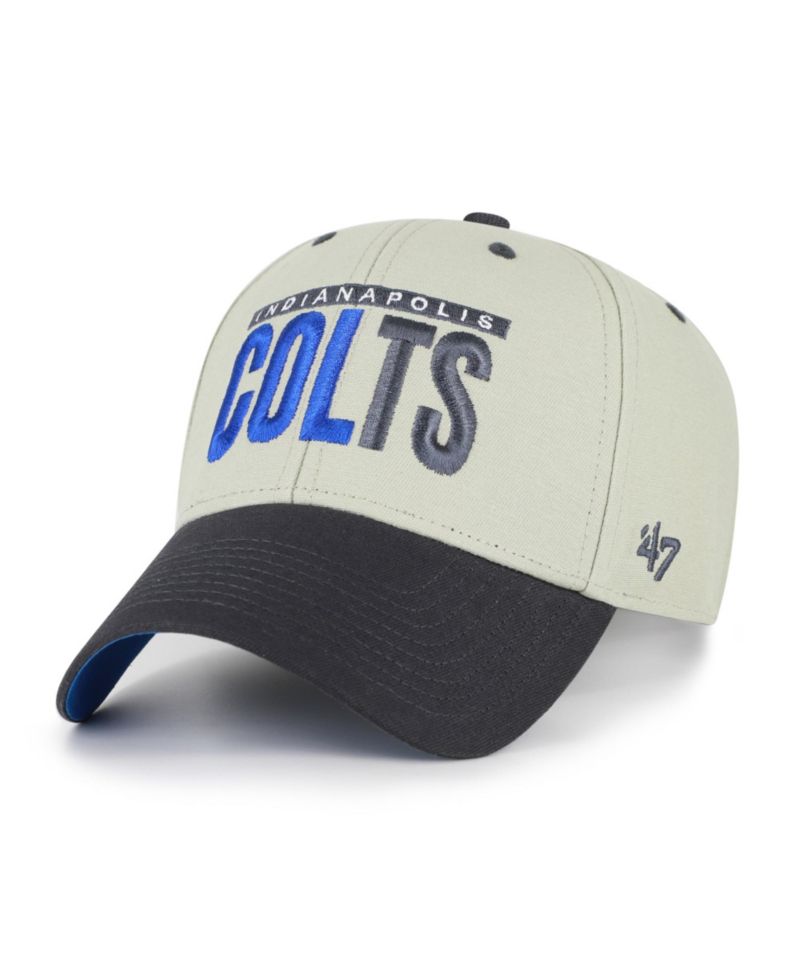 Men's Gray/Black Indianapolis Colts Half Block Text MVP Adjustable Hat
