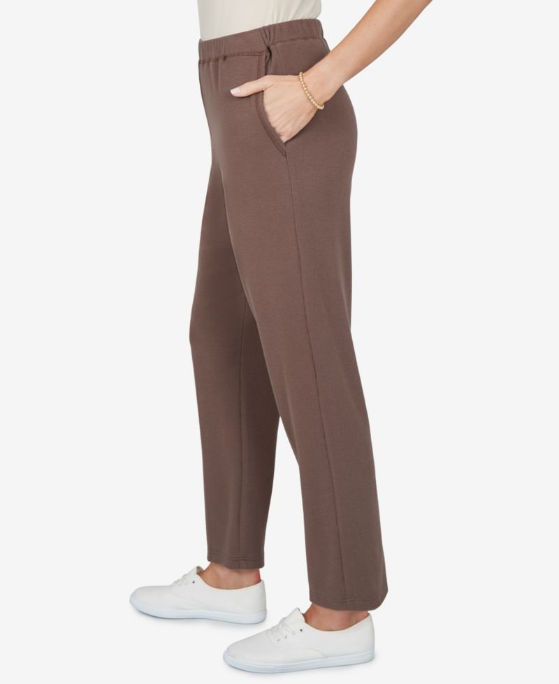 Petite Pull-On Straight Mid-Rise Pants