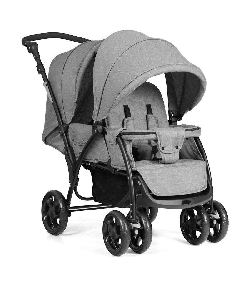 Foldable Double Baby Stroller with Front Back Seats Lightweight Design