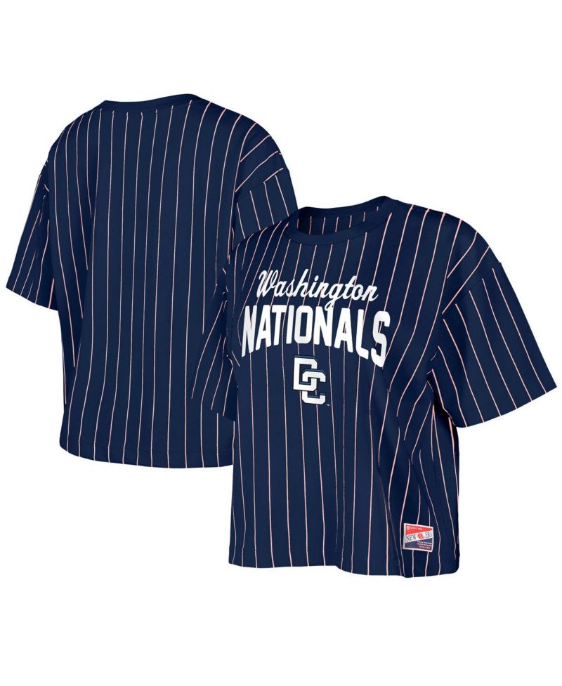 Women's Navy Washington Nationals 2025 City Connect Pinstripe T-Shirt