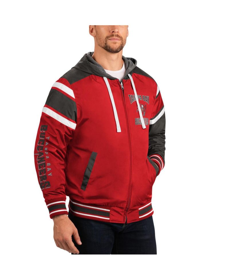 Men's Red/Gray Tampa Bay Buccaneers Extreme Full Back Reversible Hoodie Full-Zip Jacket