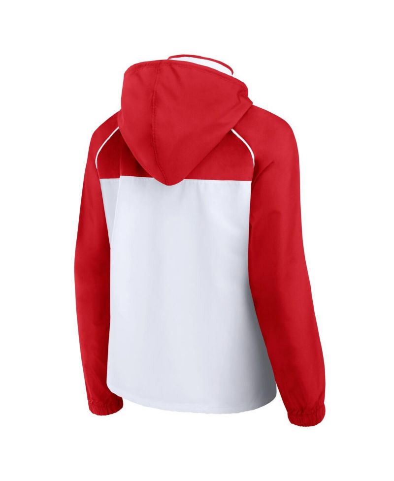 Women's White Wisconsin Badgers Full-Zip Anorak Hoodie Jacket