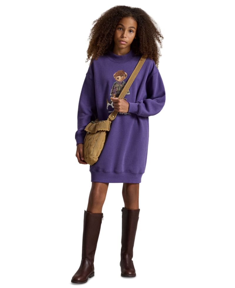 Girls' 7-16 Polo Bear Fleece Sweatshirt Dress