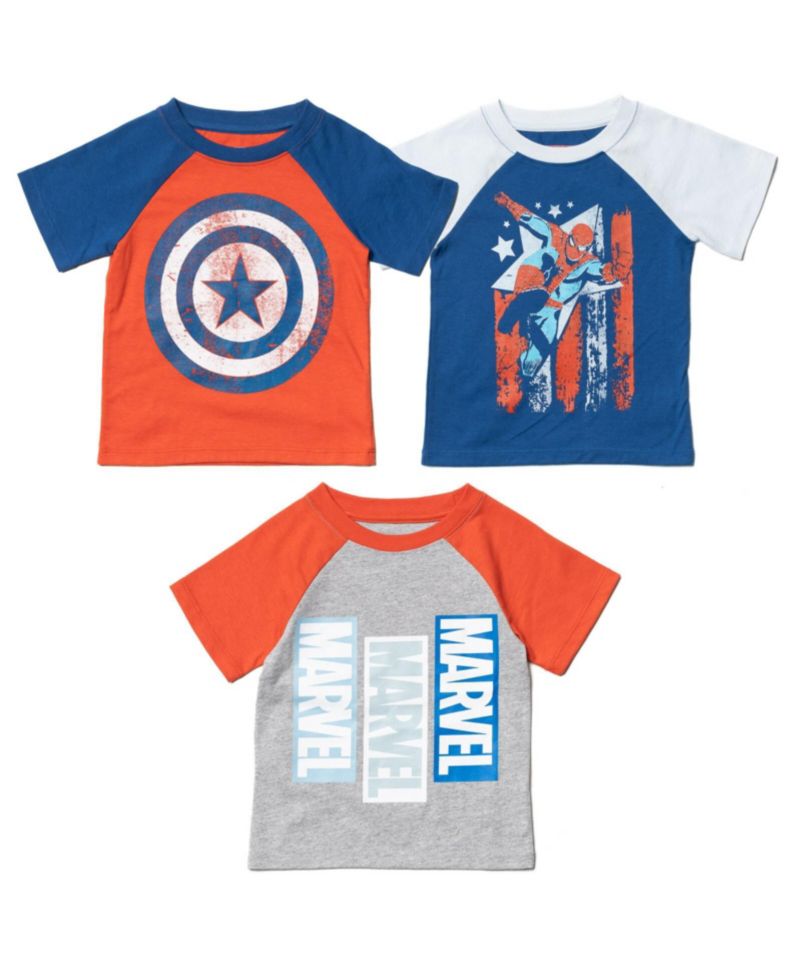 Boys Marvel X-Men Spider-Man 3 Pack Pullover T-Shirts