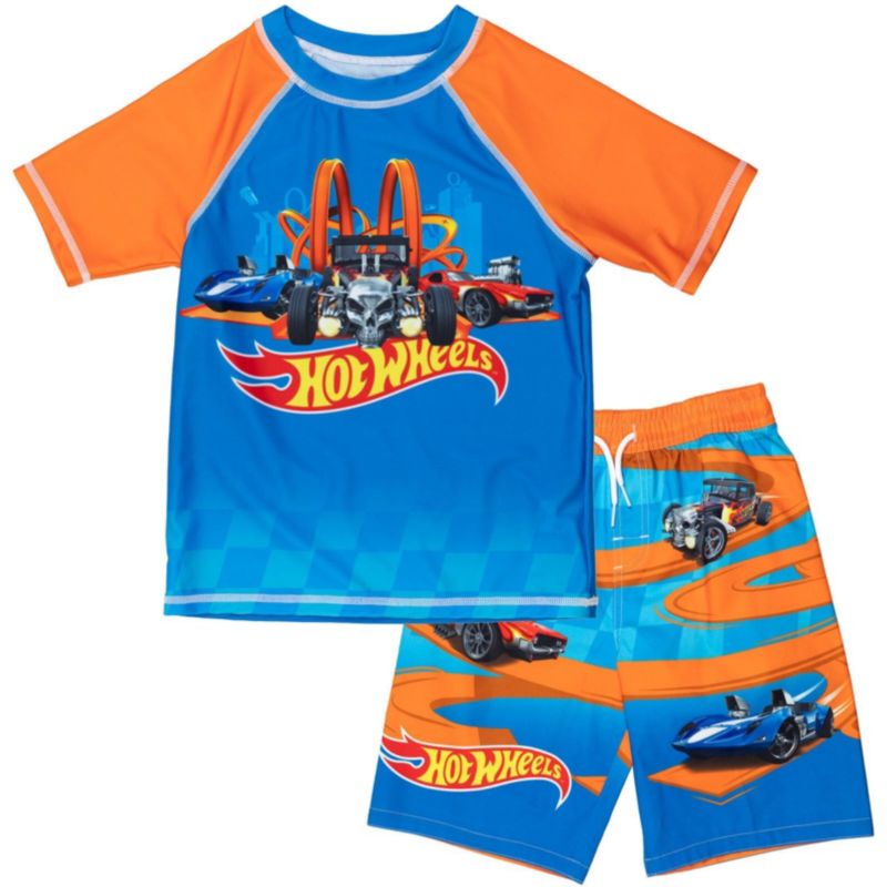 Boys' 2-Piece Swimwear Rash Guard and Swim Trunks Set