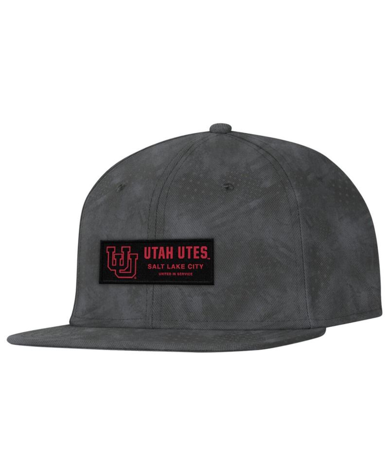 Men's Charcoal Utah Utes Freedom Collection ArmourFuse Snapback Hat