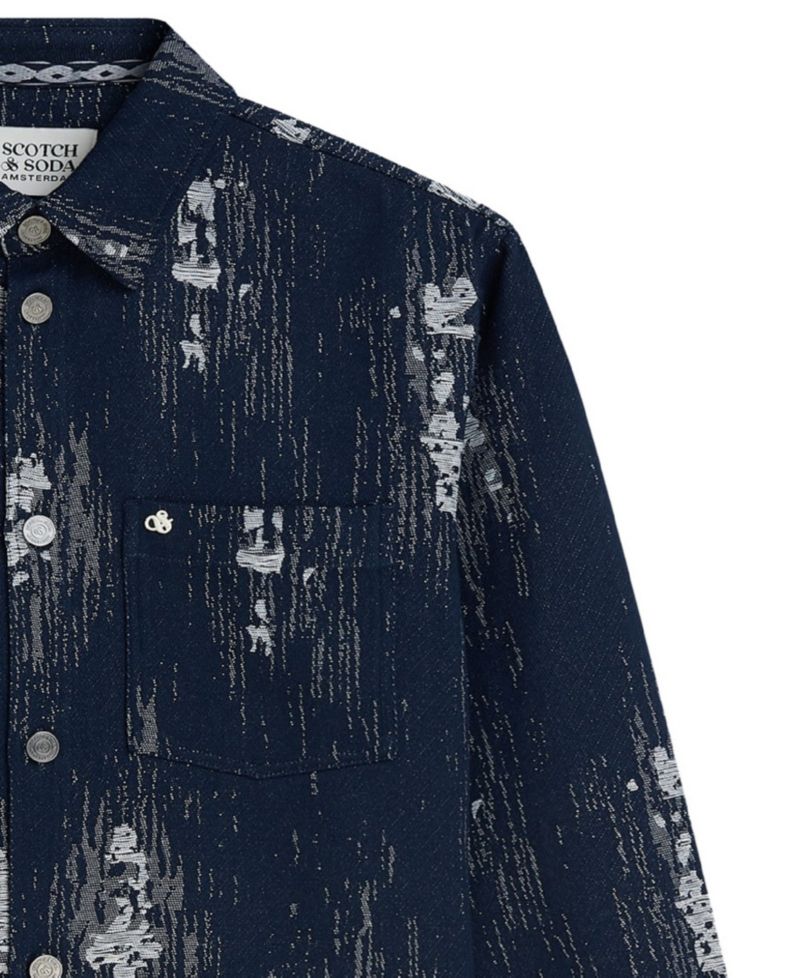 Men's Patterned Jacquard Shacket