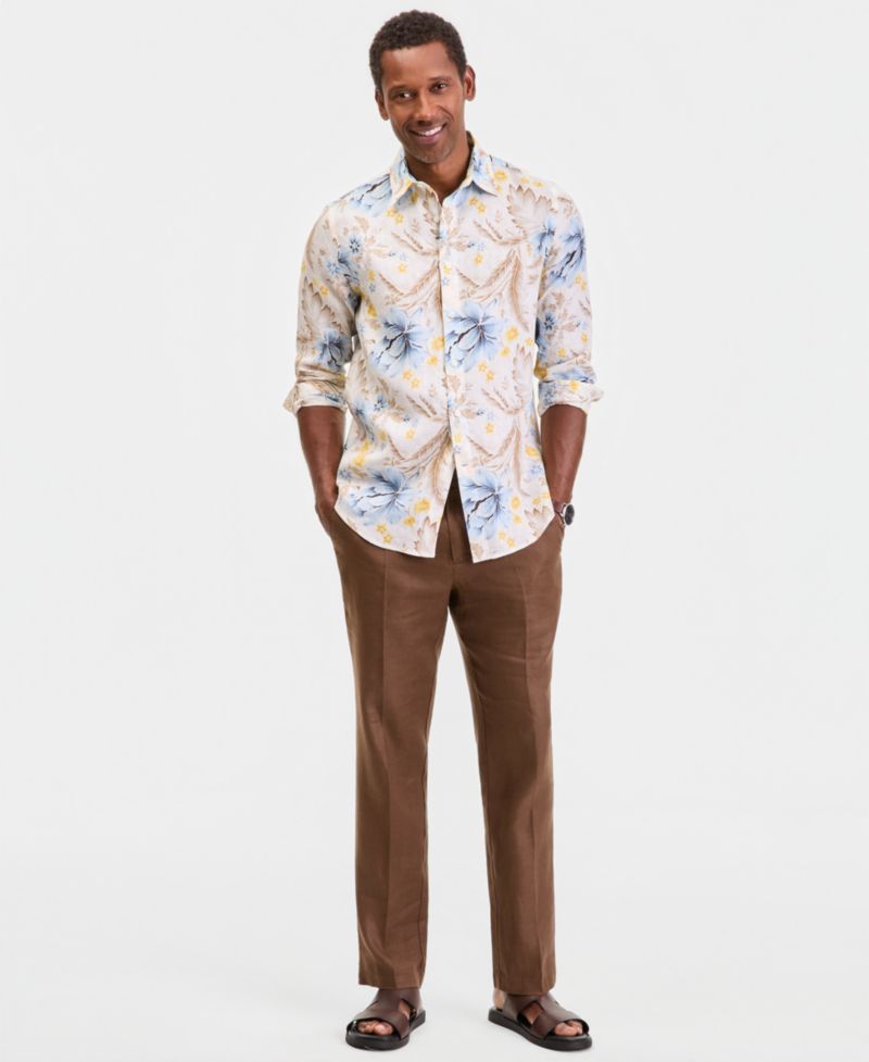 Men's Long-Sleeve Resort Linen Shirt