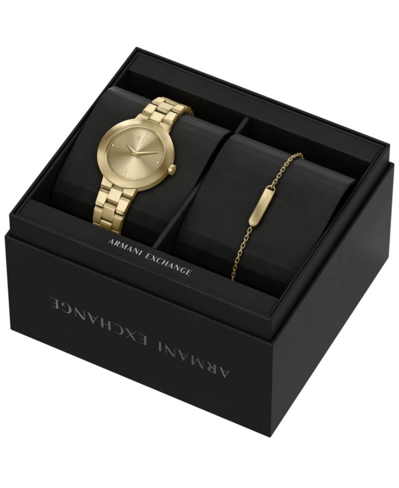 Armani Exchange Women's Quartz Two-Hand Gold Stainless Steel Watch, 36mm