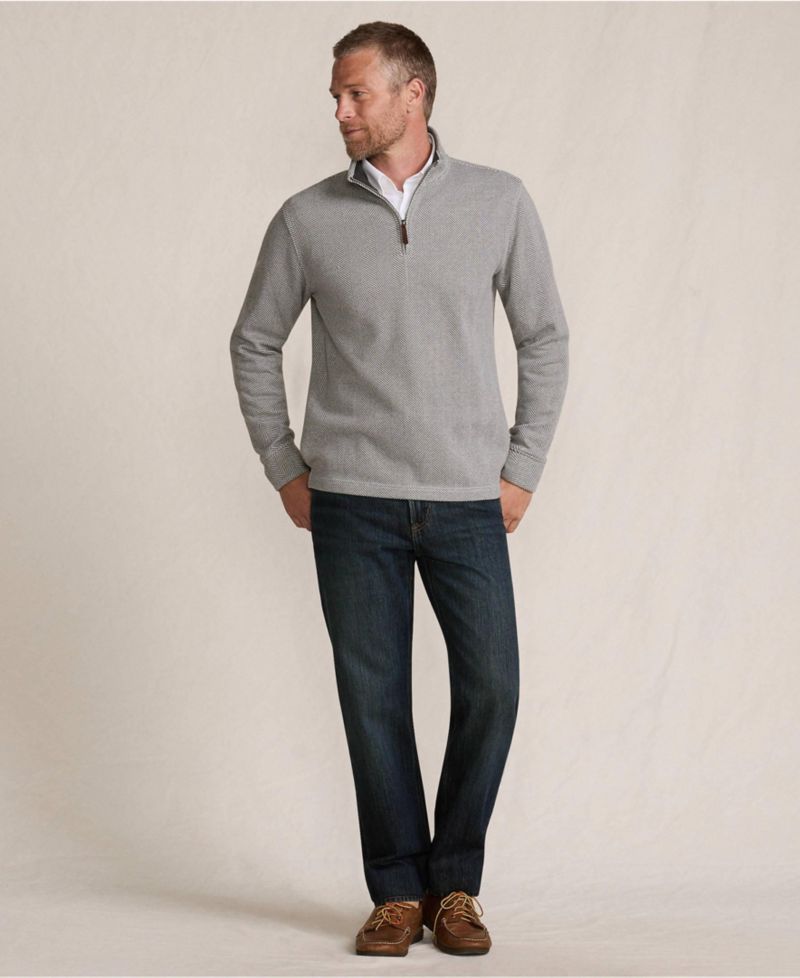 Big & Tall Bedford Rib Casual Quarter Zip Pullover Sweater