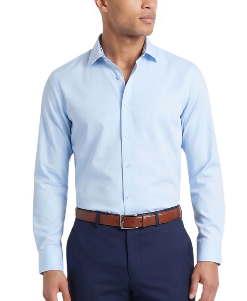 Men's Slim Fit Performance Solid Button Down Shirt