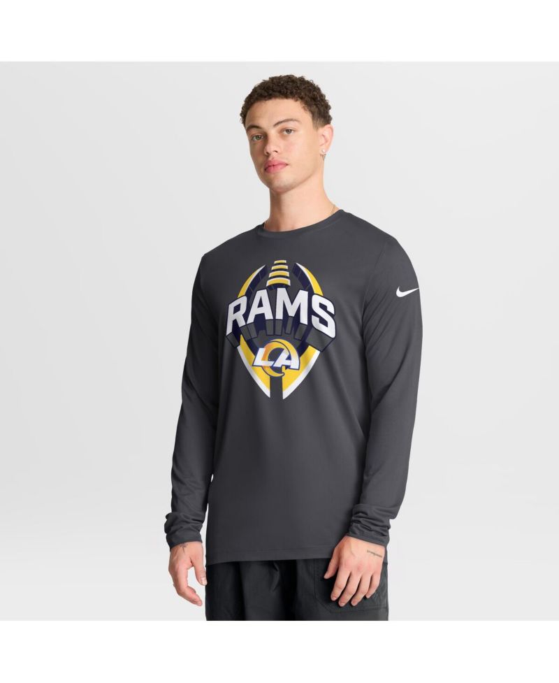 Men's Anthracite Los Angeles Rams Primetime Legend Icon Performance Long Sleeve T-Shirt