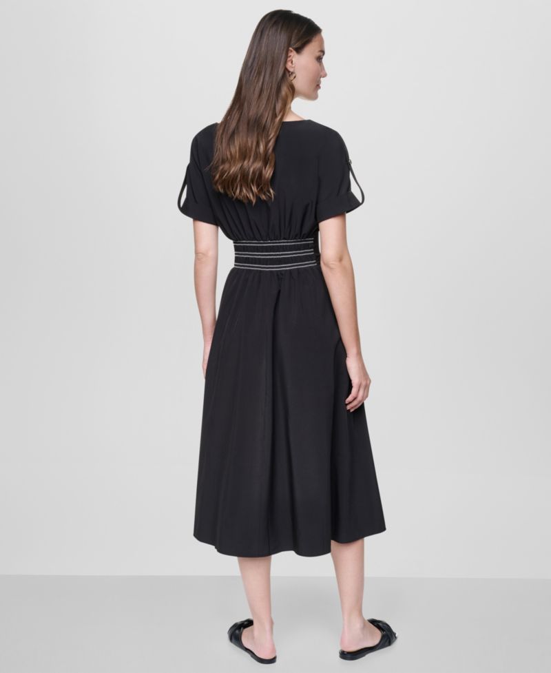 Women's Smocked Waist Midi Dress