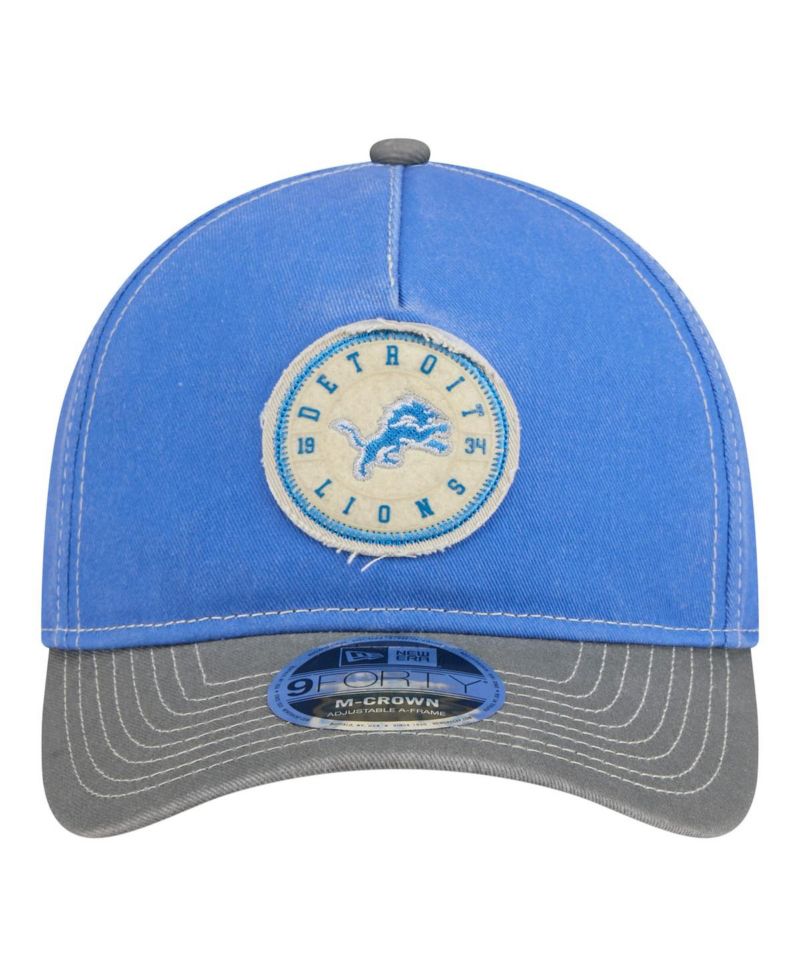 Men's Blue/Gray Detroit Lions 9FORTY Felt A-Frame Adjustable Hat