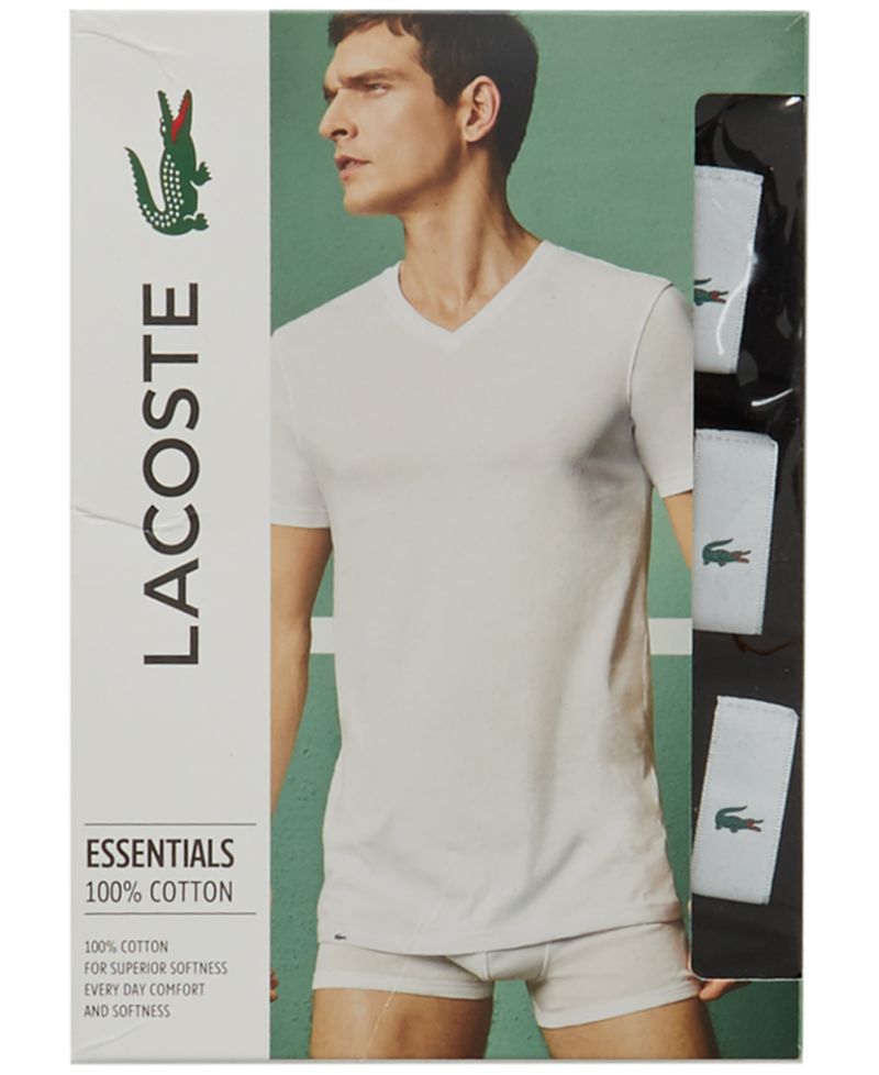 Men's Essential Cotton V-Neck Regular - Fit Undershirts, 3-Pack