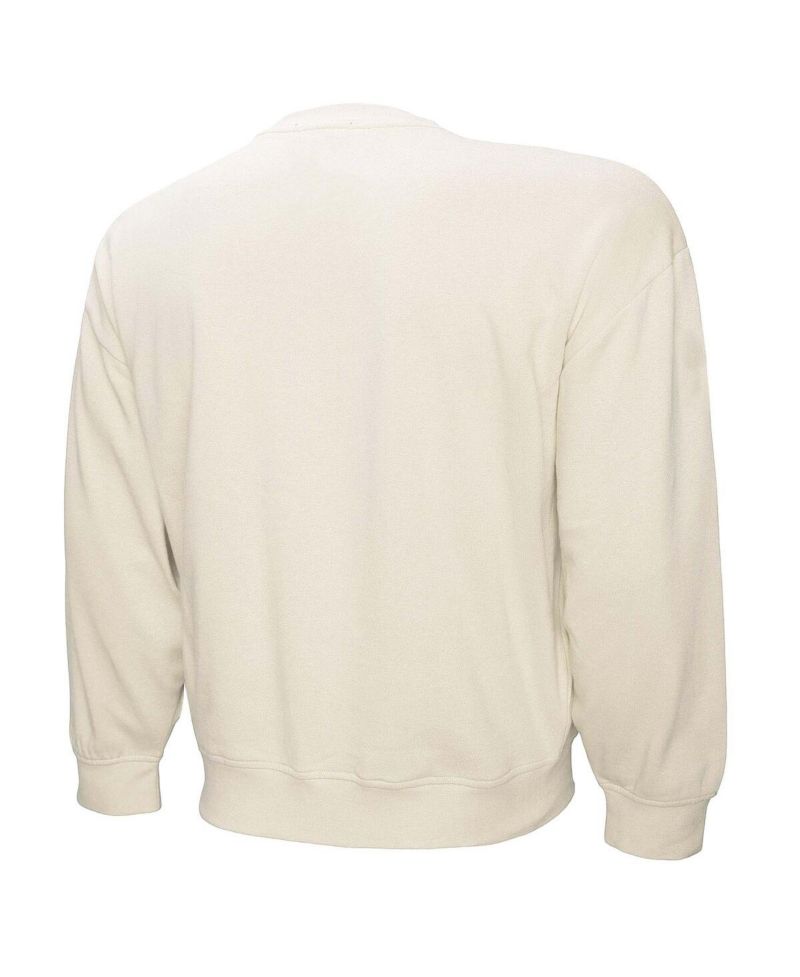 Women's Cream Houston Astros Cooperstown Collection Laurel Crew Pullover Sweatshirt