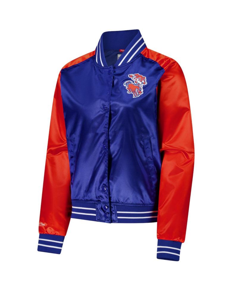 Women's Royal Denver Broncos Team 2.0 Satin Raglan Full-Snap Jacket