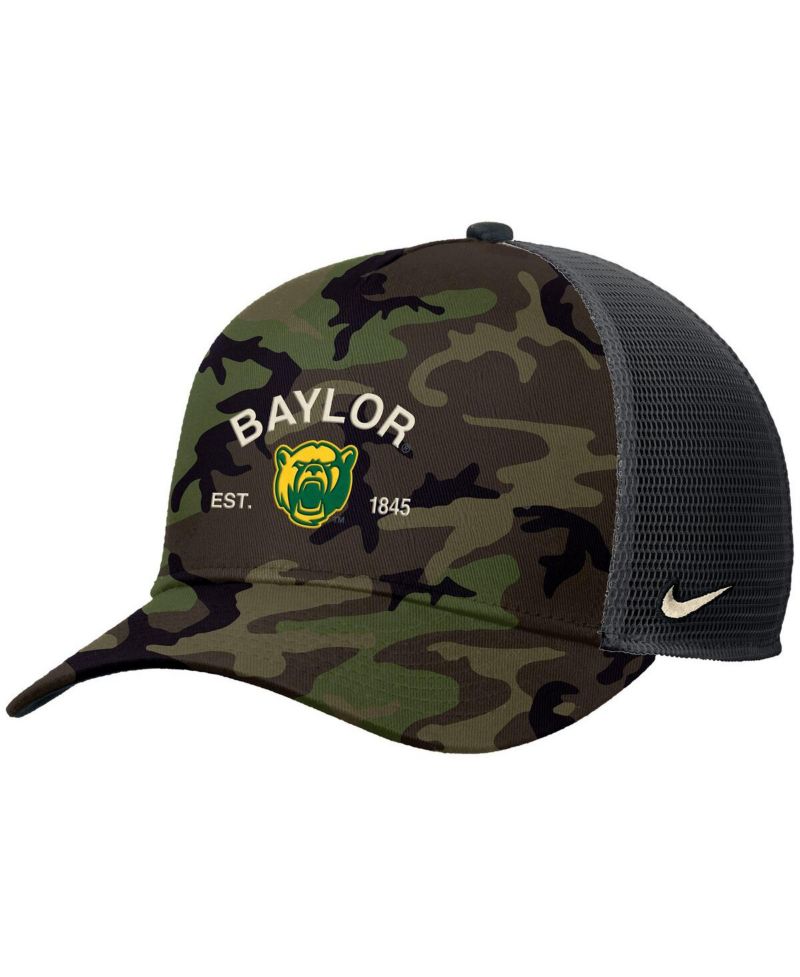 Men's Camo Baylor Bears 2025 Military Appreciation Rise Adjustable Trucker Hat