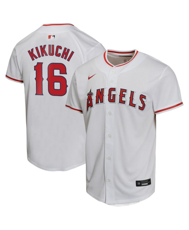 Big Boys and Girls Yusei Kikuchi White Los Angeles Angels Home Game Player Jersey