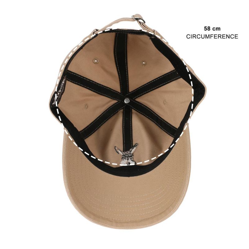 Men's Embroidered Donkey Face Tan Unstructured Baseball Cap