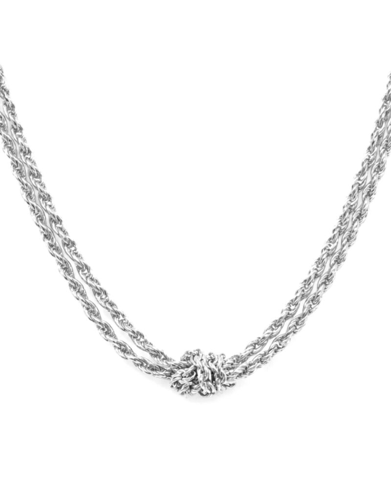 Silver Plated Knotted Chain Necklace