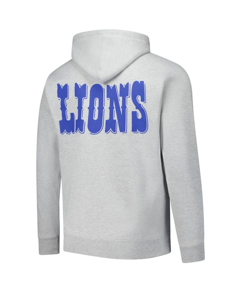 Men's Heather Gray Calvin Johnson Detroit Lions Hall of Fame Player Graphic Pullover Hoodie