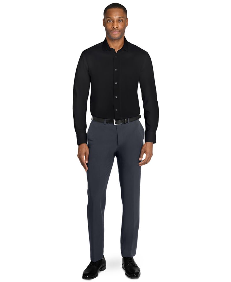 Men's Solid Hybrid Slim Fit Easy Care Long Sleeve Shirt