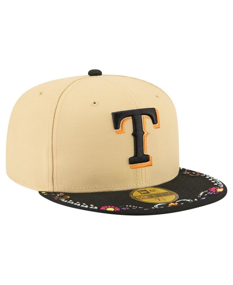 Men's Light Beige Texas Rangers Two-Tone Embroidered Visor 59FIFTY Fitted Hat