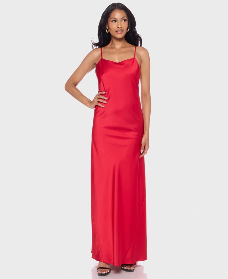 Juniors' Scoop Neck Gown