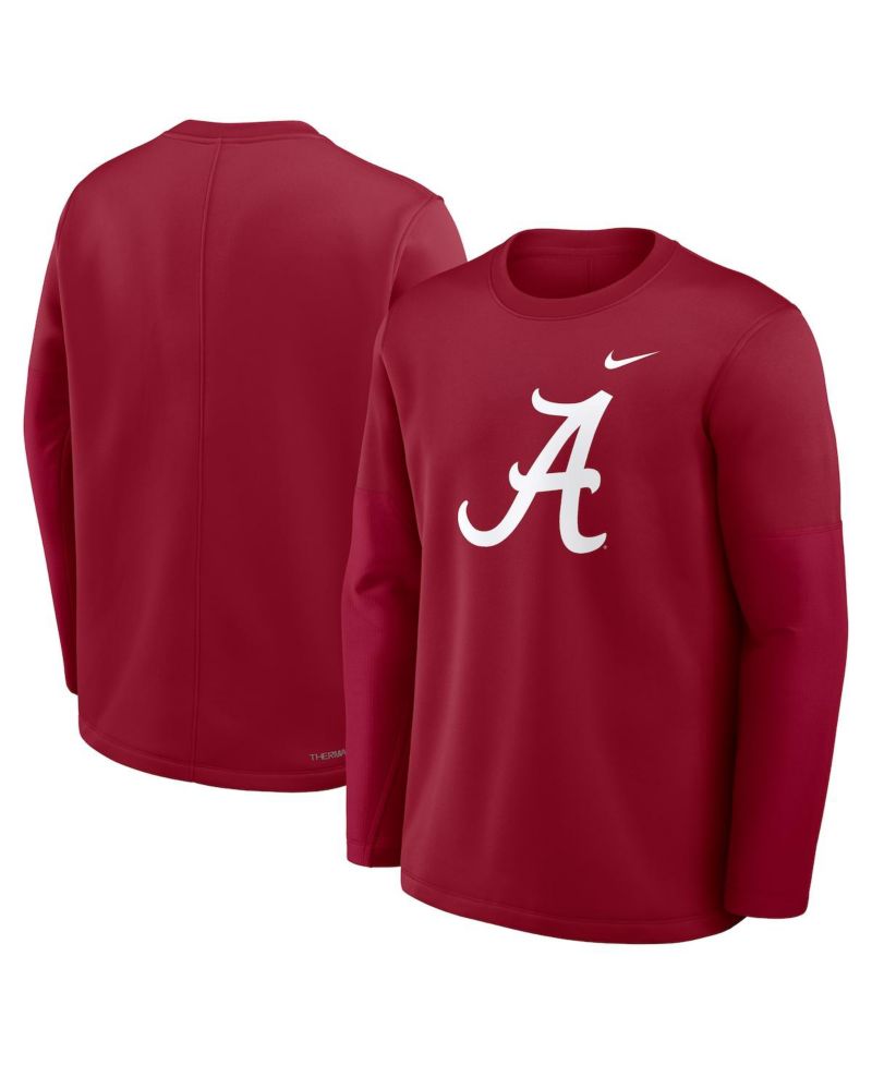 Men's Crimson Alabama Crimson Tide 2025 Sideline Coach Performance Long Sleeve T-Shirt