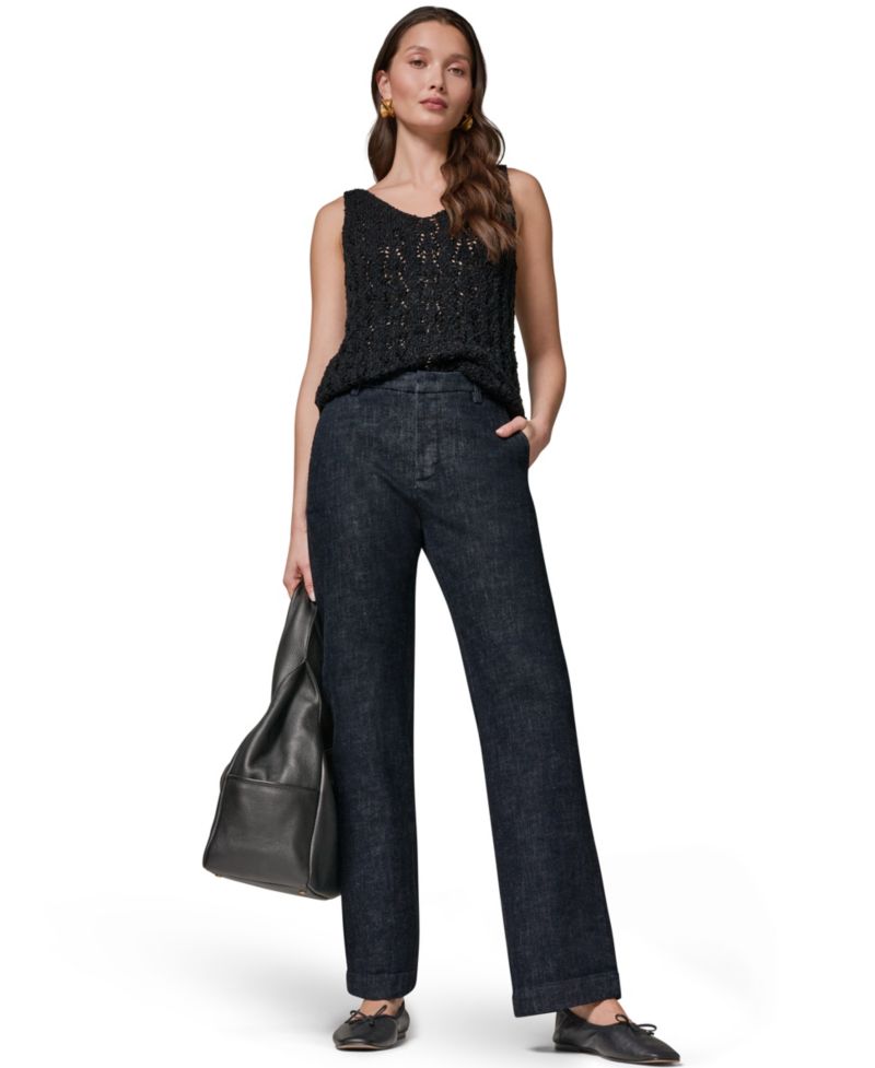Women's Luxe Denim Mid Rise Modern Trousers