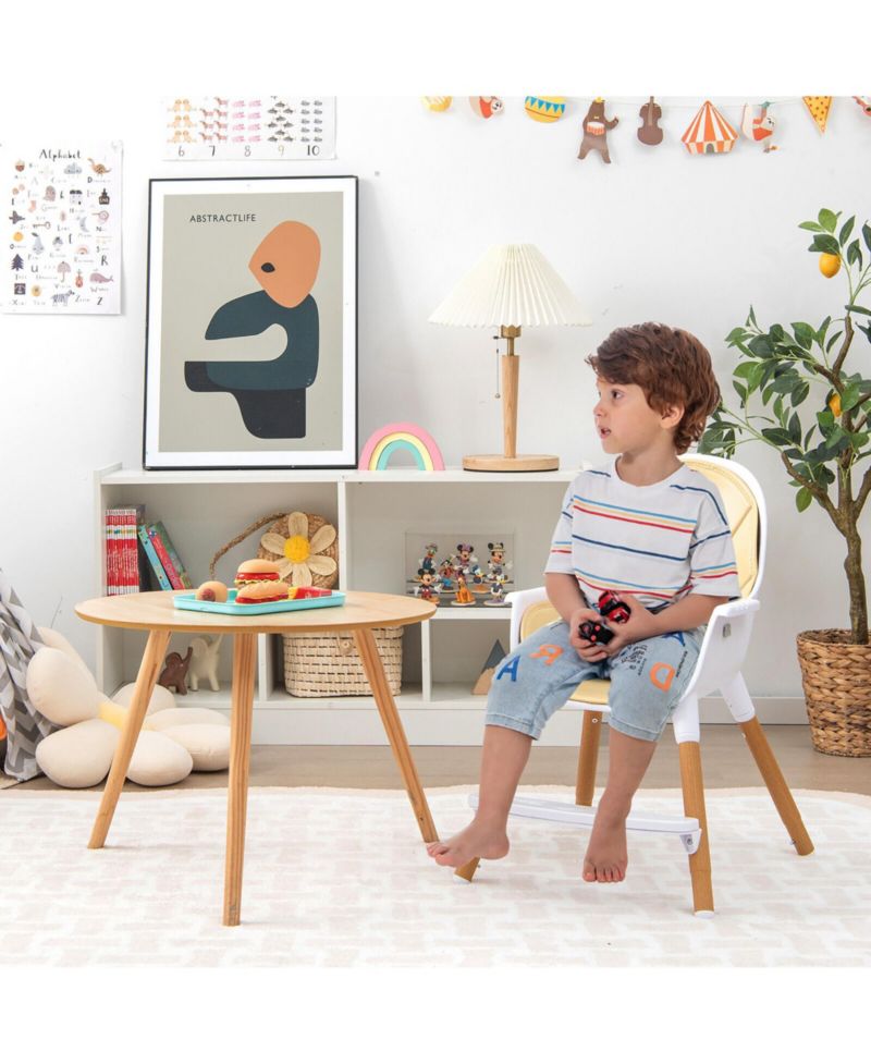 4-in-1 Convertible Baby High Chair Infant Feeding Chair w/Adjustable Tray