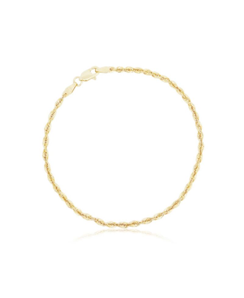 Rope Chain Bracelet 1.9 millimeters 9 inches