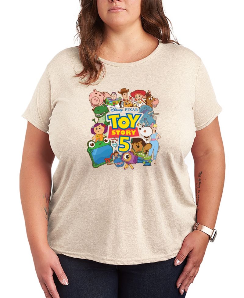 Plus Size Toy Story 5 Woody and Friends Collage Short-Sleeve Graphic T-Shirt