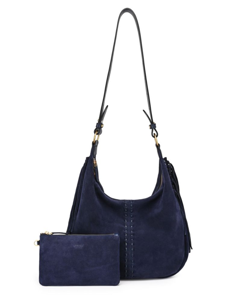 Hydrangea Large Leather Shoulder Handbag